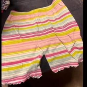 Striped Pink and Yellow Kids Shorts